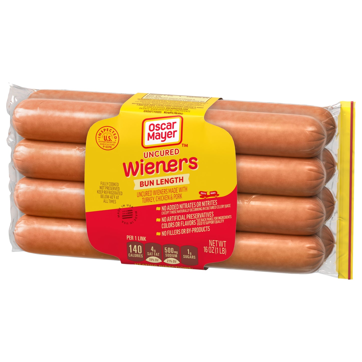 Oscar Mayer Uncured Bun-Length Wieners Hot Dogs, 8 ct. Pack