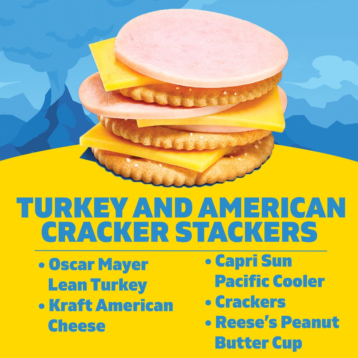 Lunchables Turkey & American Cheese Cracker Stackers Kids Lunch Meal Kit, 8.9 oz Box