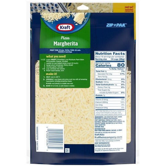 Kraft Mozzarella Shredded Cheese, 16 oz Bag