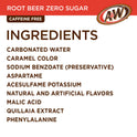 A&W Zero Sugar Root Beer Soda, 12 fl oz cans, 12 pack