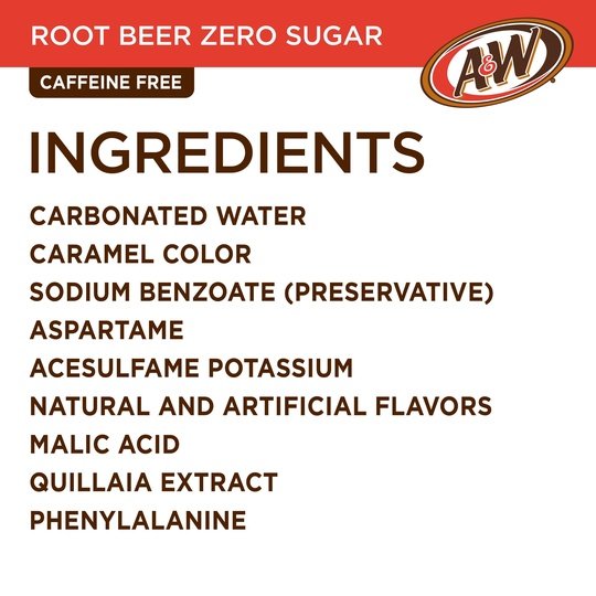 A&W Zero Sugar Root Beer Soda, 2 L bottle