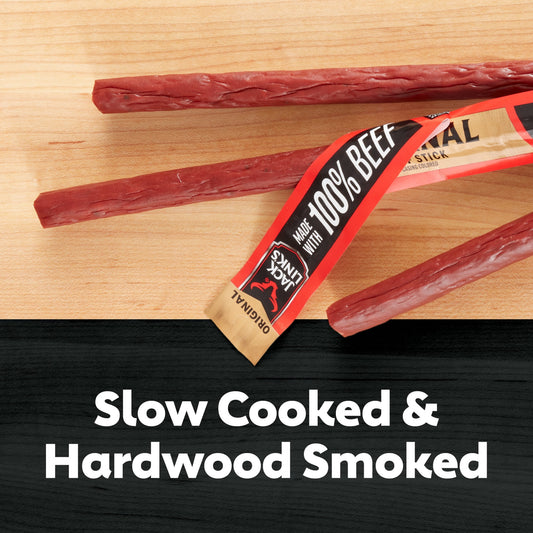 Jack Link’s Beef Sticks, 100% Beef, Original, 12g Protein per Stick, 0.92 oz Stick