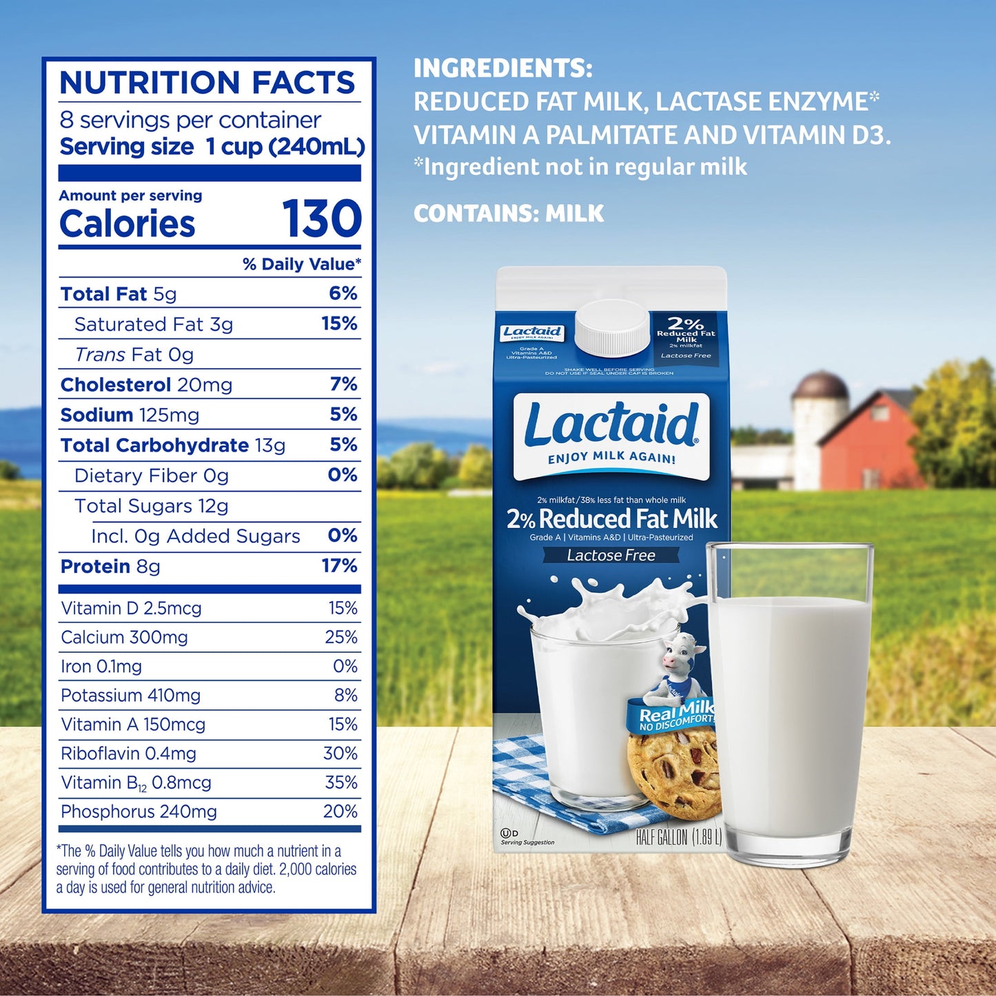 Lactaid 2% Reduced Fat Milk, 64 oz