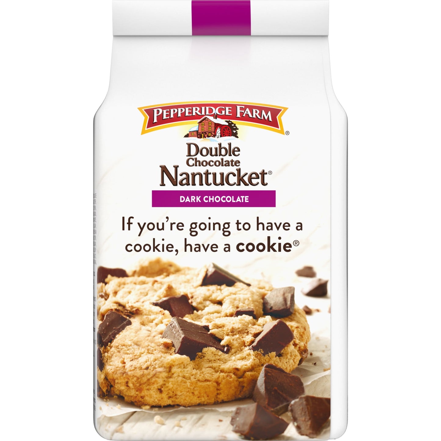 Pepperidge Farm Nantucket Crispy Double Dark Chocolate Chunk Cookies, 7.75 oz Bag (8 Cookies)