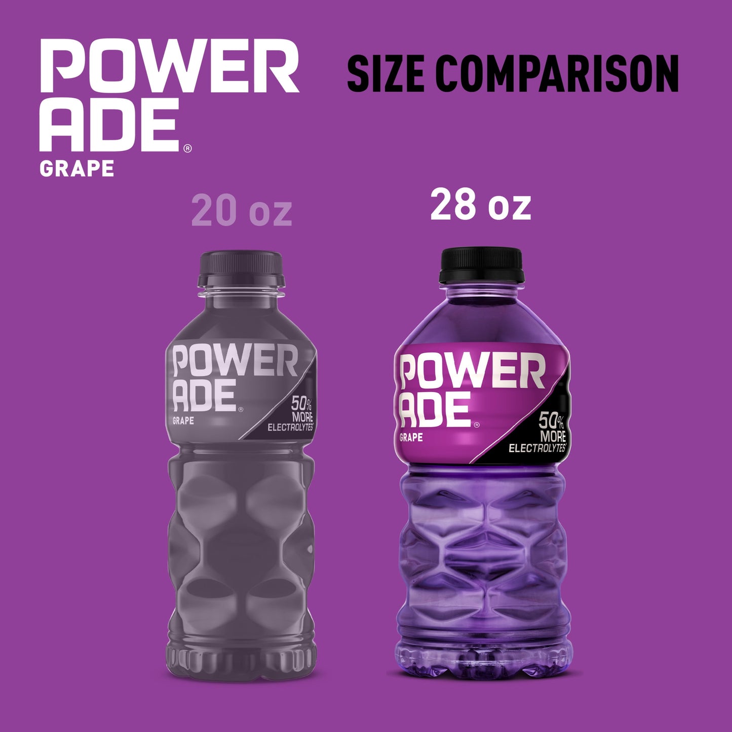 POWERADE Electrolyte Enhanced Grape Sport Drink, 28 fl oz, Bottle