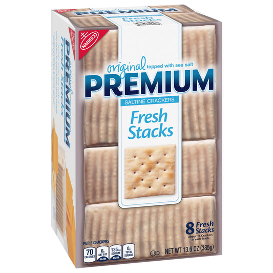 Premium Original Fresh Stacks Saltine Crackers, 13.6 oz