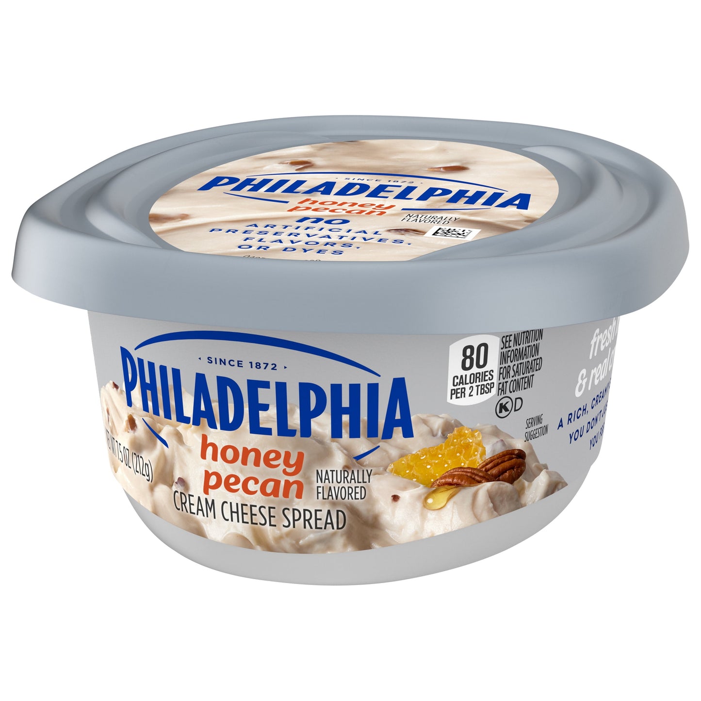 Philadelphia Honey Pecan Naturally Flavored Cream Cheese Spread, 7.5 oz Tub