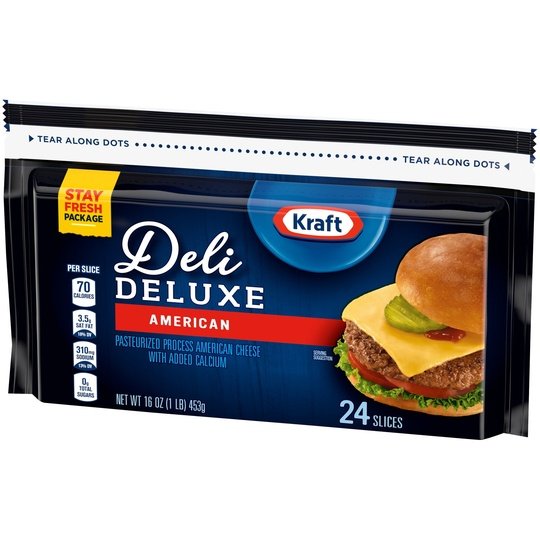 Kraft Deli Deluxe American Cheese Slices, 24 Ct Bag