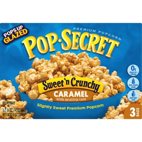 Pop Secret Popcorn, Sweet 'n Crunchy Caramel Microwave Popcorn, 2.64 oz Bags, 3 Ct