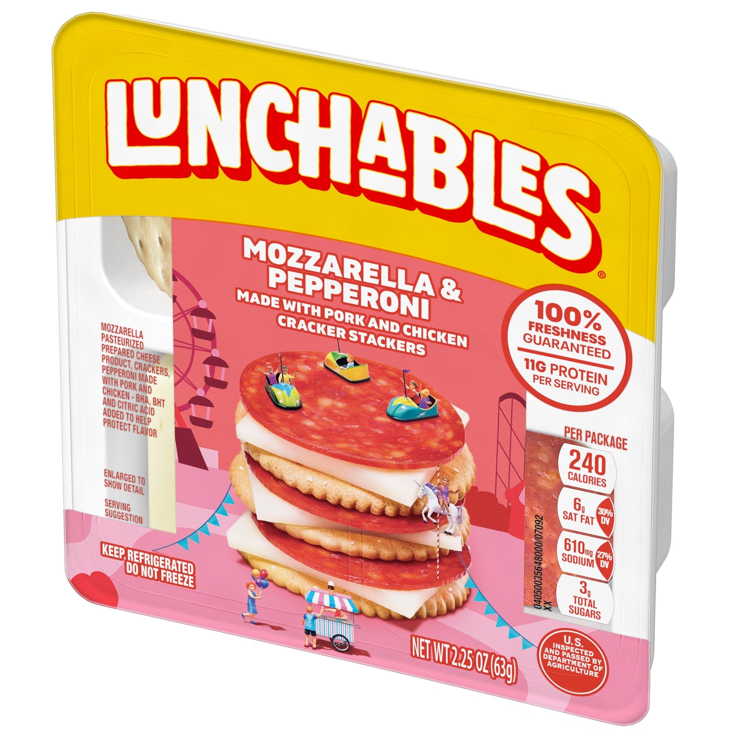 Lunchables Pepperoni and Mozzarella Cracker Stackers, 2.25 oz Tray