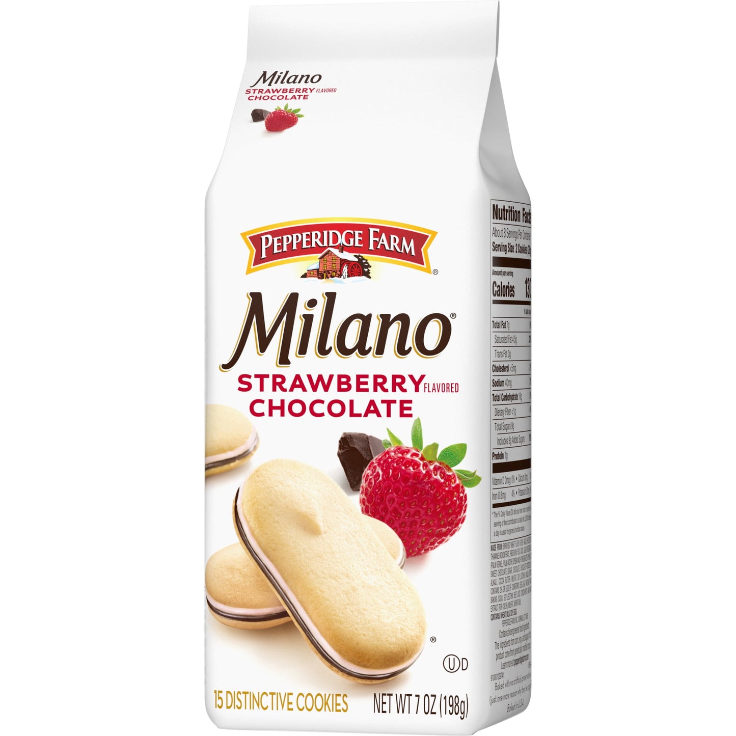 Pepperidge Farm Milano Cookies, Chocolate Strawberry, 7 oz Bag