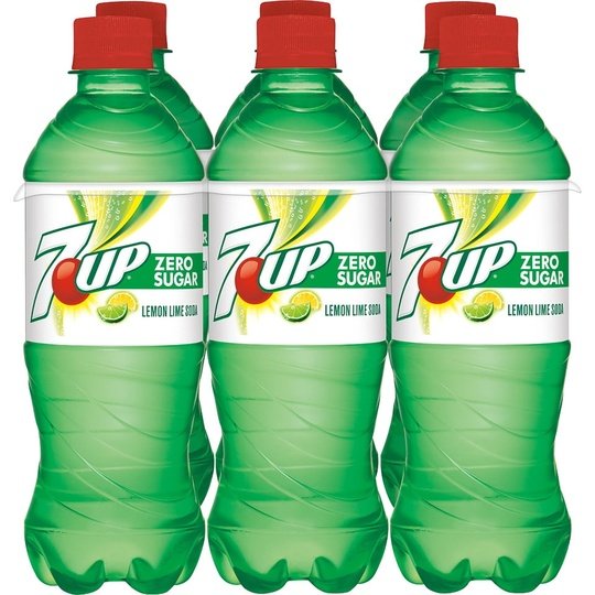 7UP Zero Sugar Lemon Lime Soda, .5 L  bottles, 6 pack