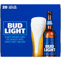 Bud Light Beer, 20 Pack Lager Beer, 12 fl oz Glass Bottles, 4.2 % ABV, Domestic