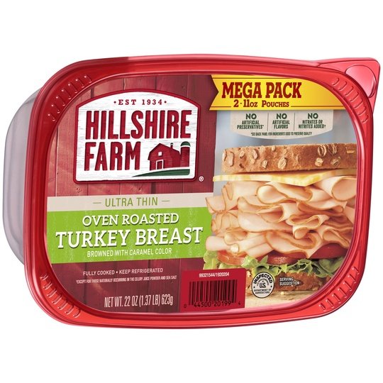 Hillshire Farm Sliced Oven Roasted Turkey Breast Deli Lunch Meat, 22 oz