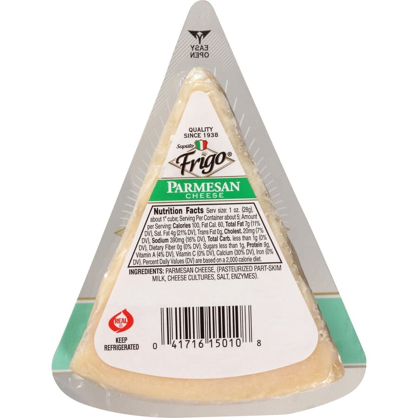 Frigo Parmesan Cheese Wedge, 5 oz Plastic Wrap Refrigerated Hard Cheese