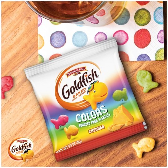 Goldfish Colors Crackers, Snack Pack, 0.9 oz, 12 CT Multi-Pack Tray