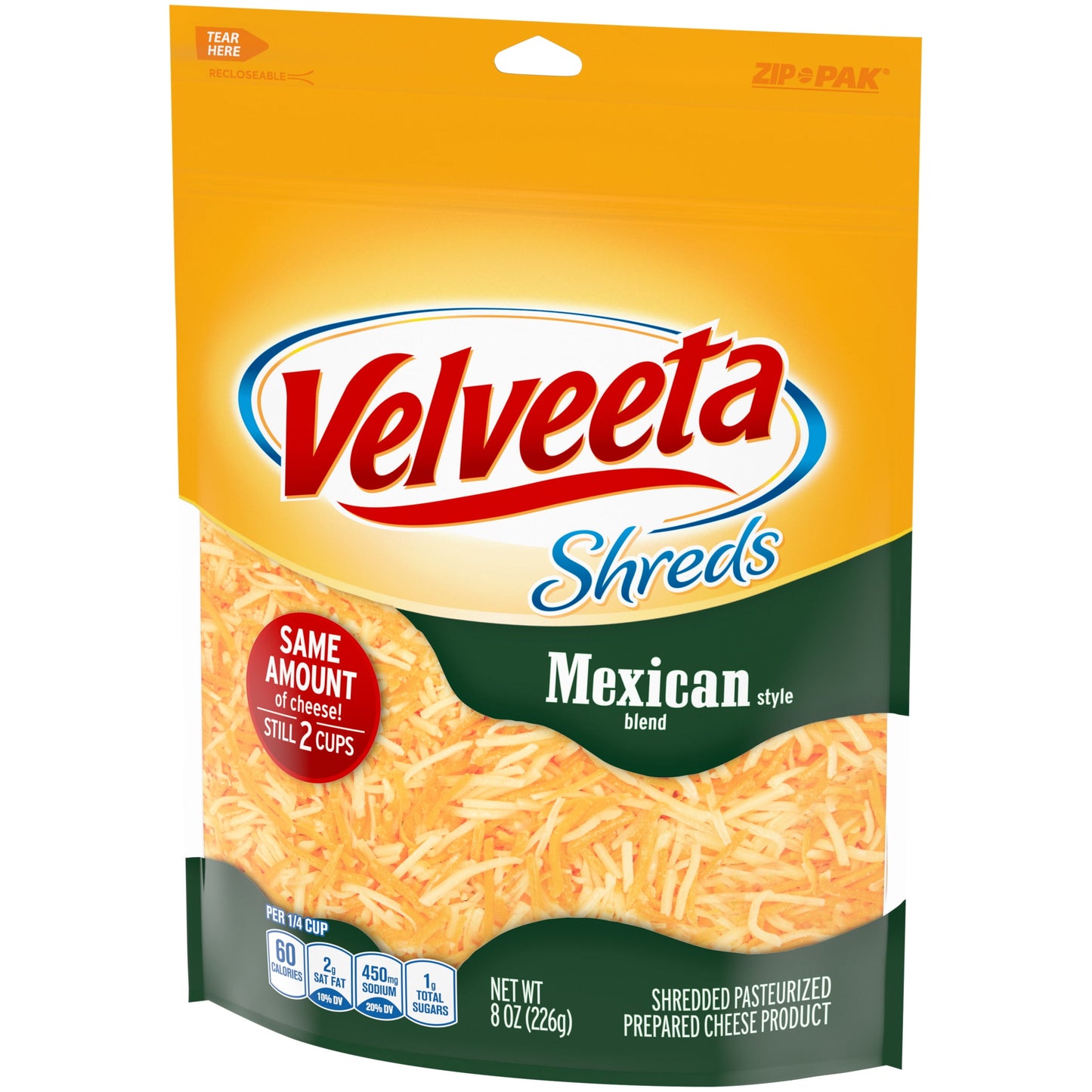 Velveeta Shreds Mexican Style Blend Shredded Cheese, 8 oz Bag