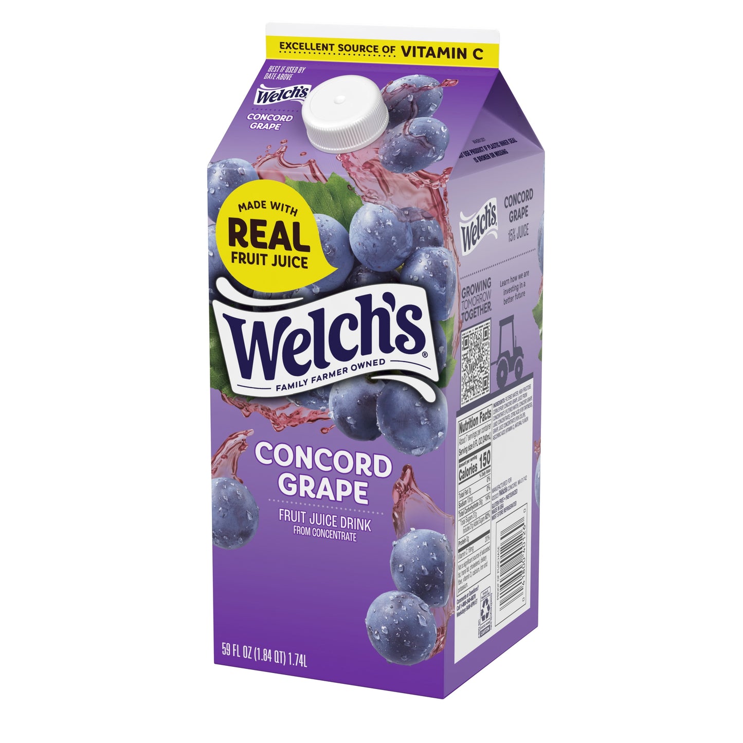 Welch's Concord Grape Fruit Juice Drink, 59 fl oz carton