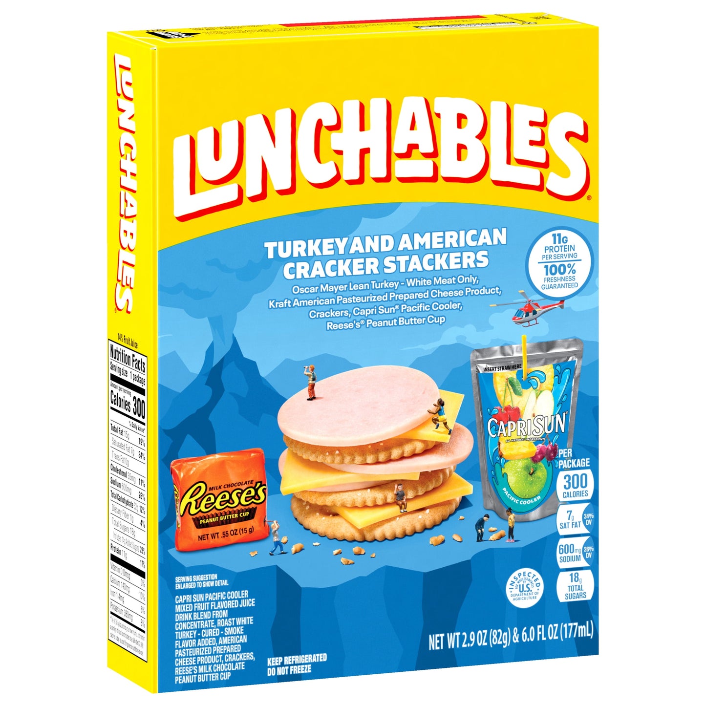 Lunchables Turkey & American Cheese Cracker Stackers Kids Lunch Meal Kit, 8.9 oz Box