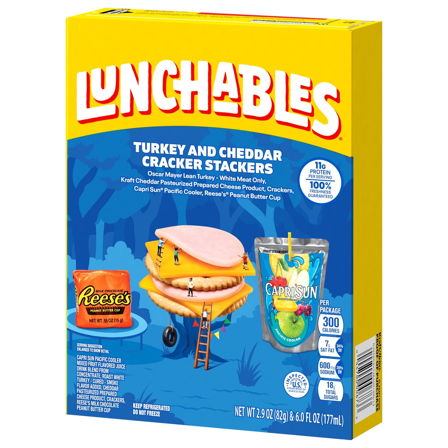 Lunchables Turkey & Cheddar Cheese Cracker Stackers Kids Lunch Meal Kit, 8.9 oz Box