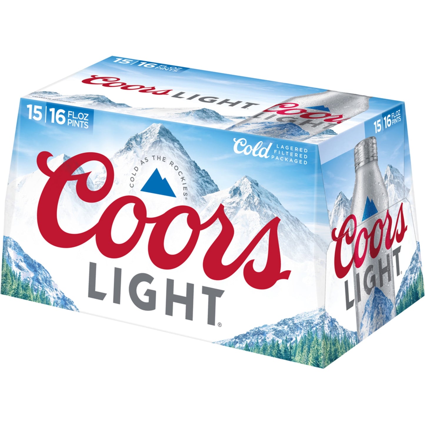 Coors Light Lager Beer, 15 Pack, 16 fl oz Bottles, 4.2% ABV