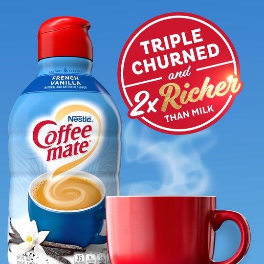 Nestle Coffee mate French Vanilla Liquid Coffee Creamer, 64 fl ozzz