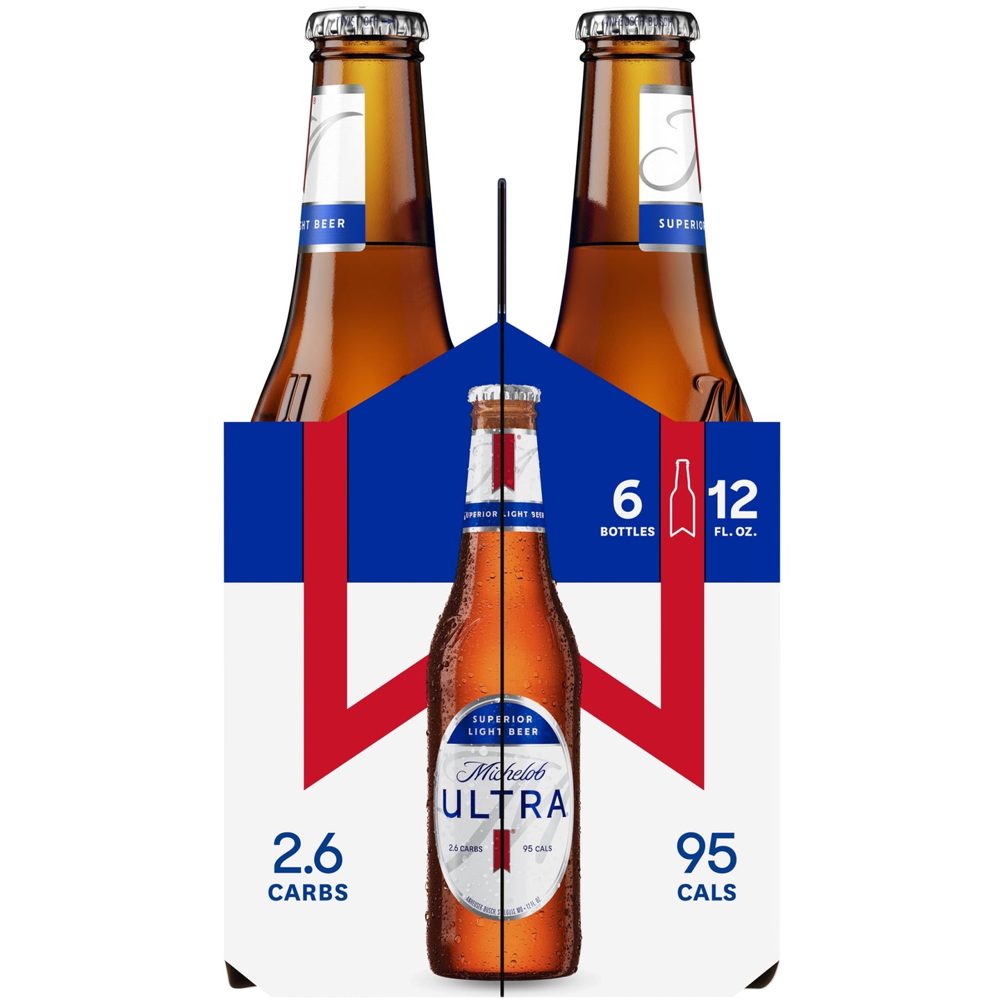 Michelob ULTRA Light Beer, 6 Pack Beer, 12 fl oz Bottles, 4.2% ABV, Domestic