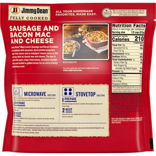 Jimmy Dean® Fully Cooked Meat Lovers Breakfast Crumbles, 8 oz