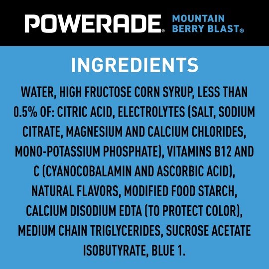 POWERADE Electrolyte Enhanced Mountain Berry Blast Sport Drink, 20 fl oz, 8 Count Bottles