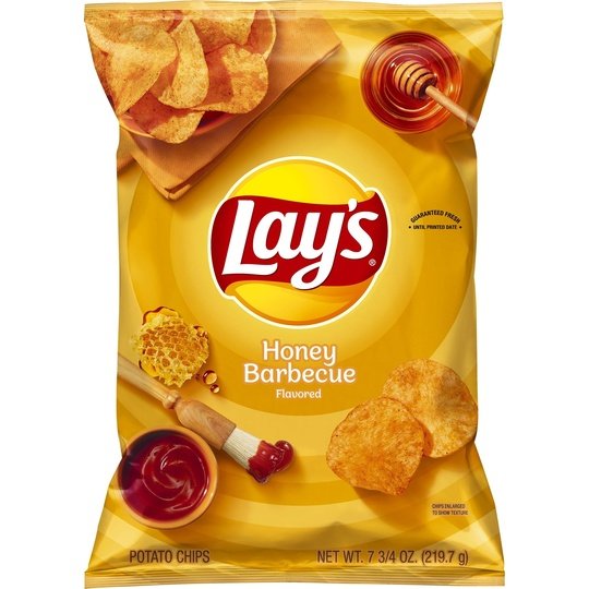 Lay's Honey Barbeque Potato Snack Chips,7.75 oz Bag