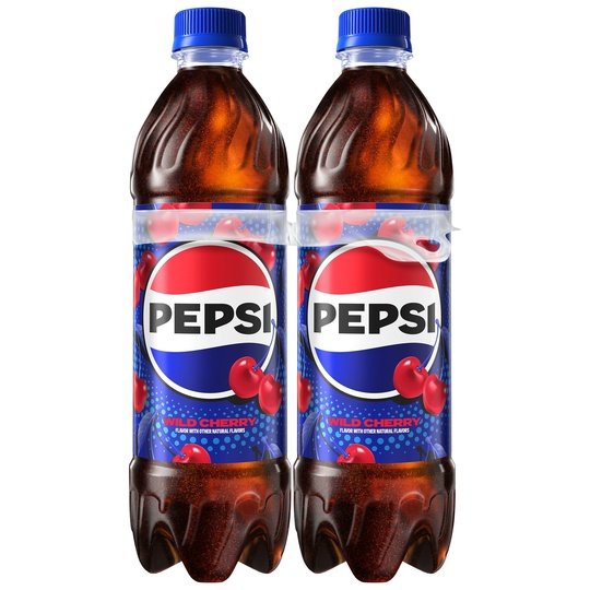 Pepsi Wild Cherry Cola Soda Pop, 16.9 fl oz, 6 Pack Bottles