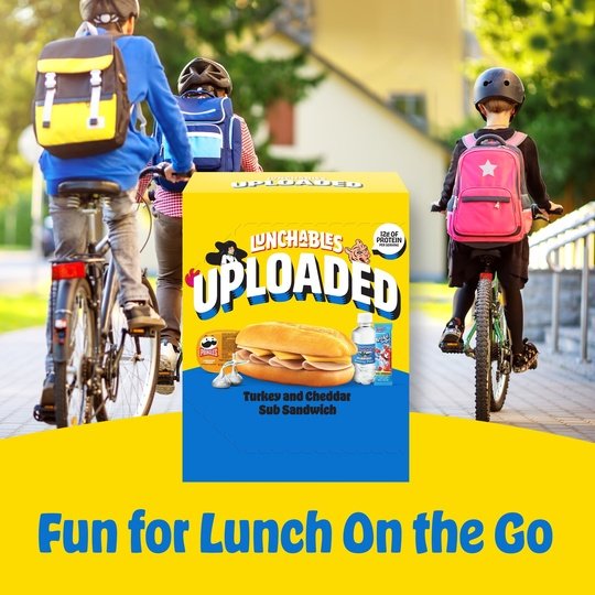 Lunchables Uploaded Turkey & Cheddar Cheese Sub Sandwich Kids Lunch Meal Kit, 15 oz Box