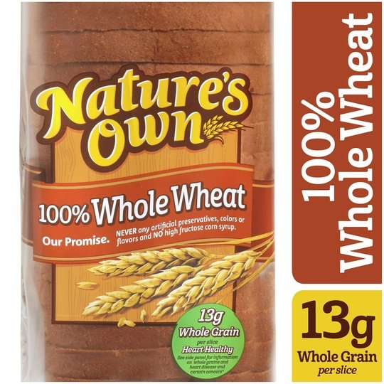 Nature's Own 100% Whole Wheat Bread Loaf, 20 oz