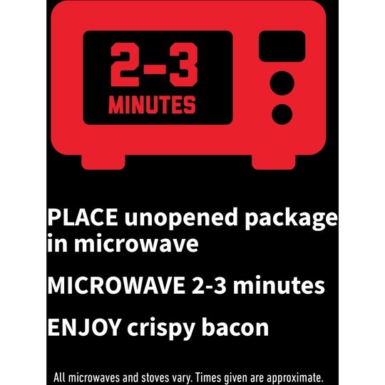 HORMEL BLACK LABEL Microwave Ready Pork Bacon, Gluten Free, 12 oz Plastic Pouch (4 Pouches per Pack)