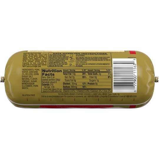 Jimmy Dean Premium Pork Hot Sausage Roll, 16 oz