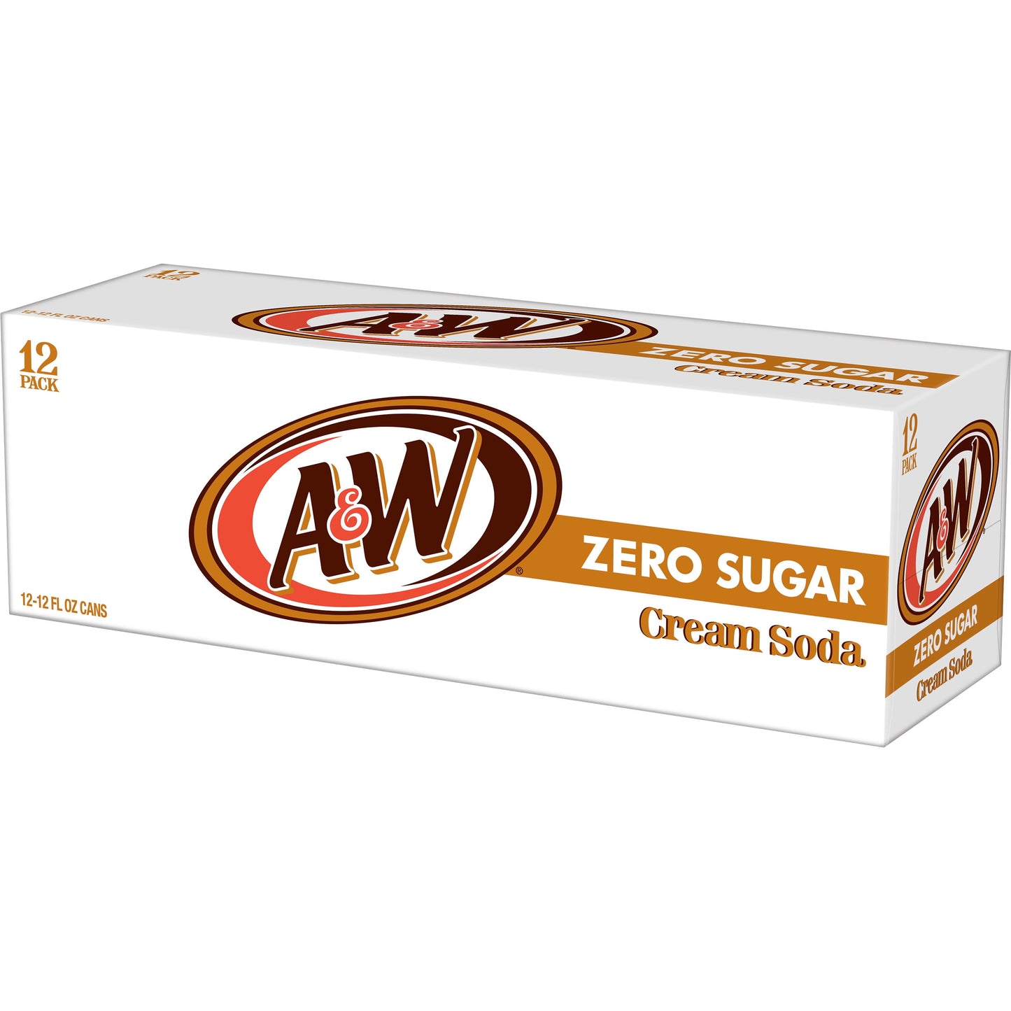A&W Cream Soda Zero Sugar, 12 fl oz, 12 Pack Cans