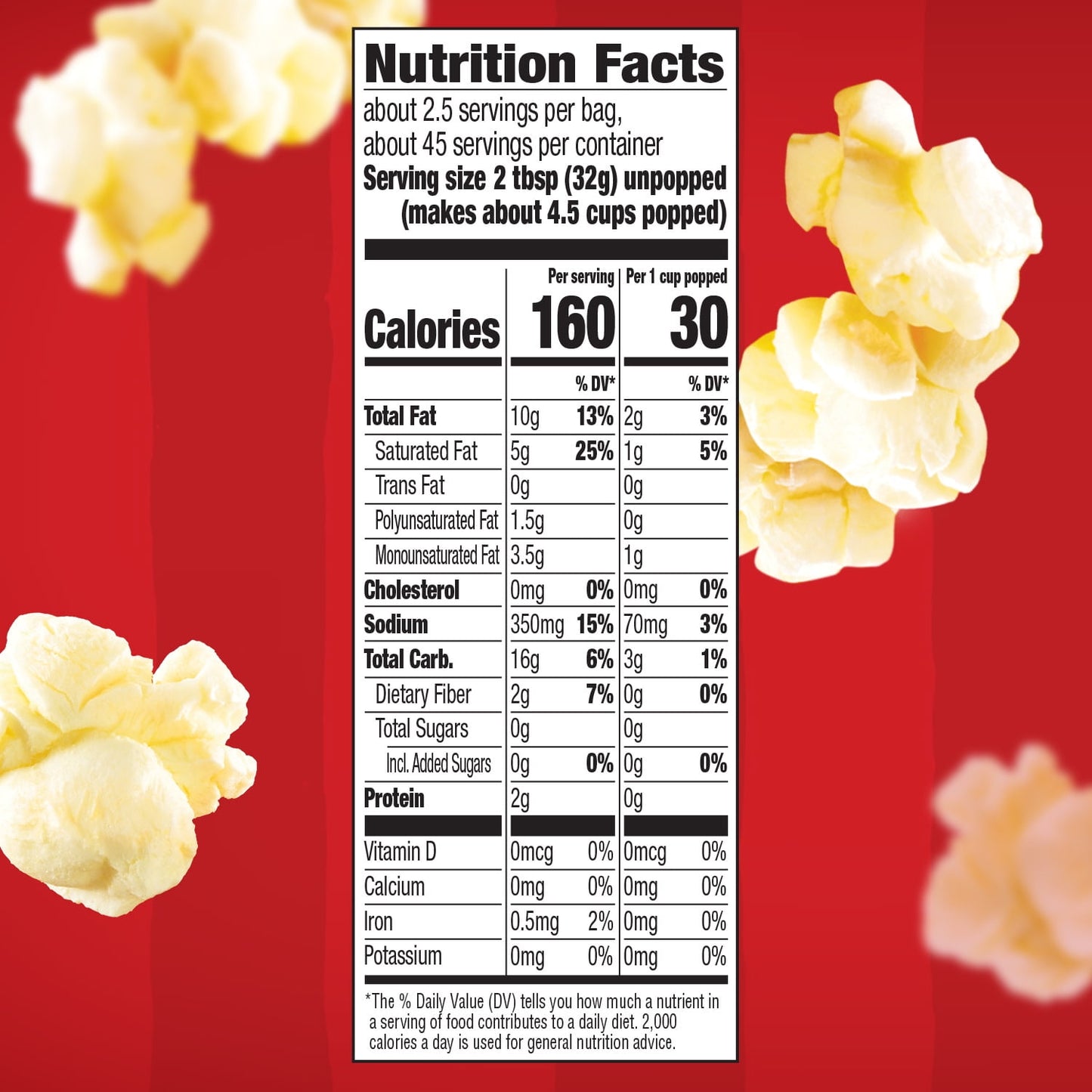 Orville Redenbacher's Movie Theater Butter Microwave Popcorn, 3 Ounce Classic Bag, 18-Count