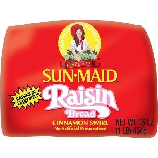 Sun-Maid Cinnamon Swirl Raisin Bread, Cinnamon Raisin Bread, 16 oz Loaf