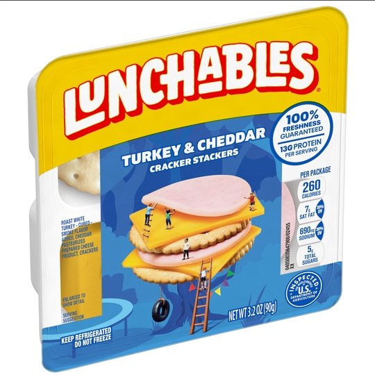 Lunchables Turkey & Cheddar Cheese with Crackers Kids Lunch Snack, 3.2 oz Tray