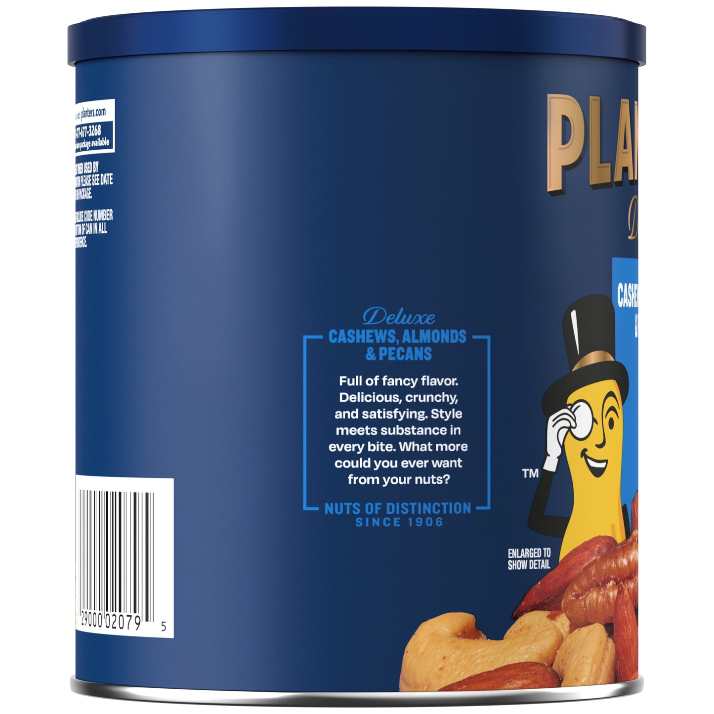 PLANTERS Deluxe Cashews, Almonds & Pecans, Party Snacks, Plant-Based Protein, 15.25 Oz Canister