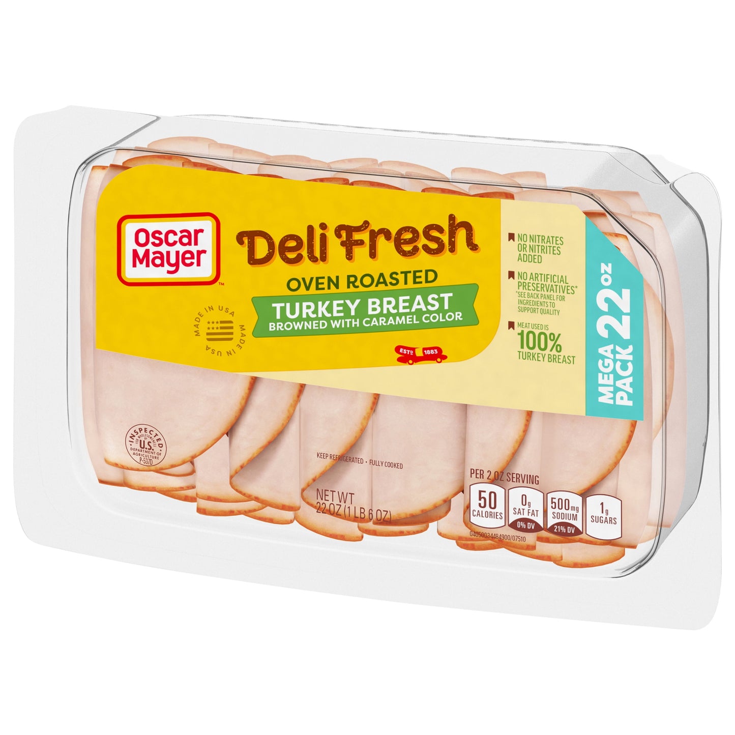 Oscar Mayer Deli Fresh Oven Roasted Sliced Turkey Breast Deli Lunch Meat, 22 oz Package