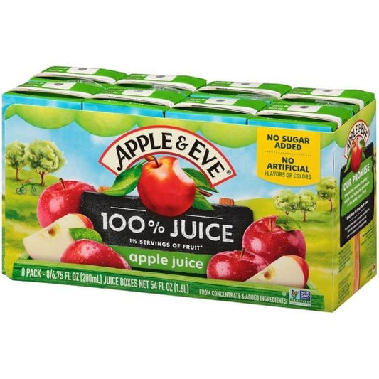 Apple & Eve 100% Apple Juice, 6.75 oz, 8 Count Drink Boxes