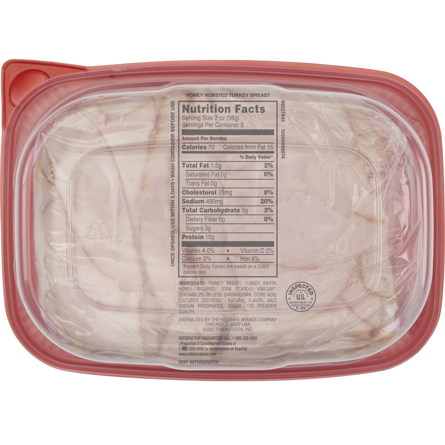 Hillshire Farm Sliced Honey Roasted Turkey Breast Deli Lunch Meat, 16 oz