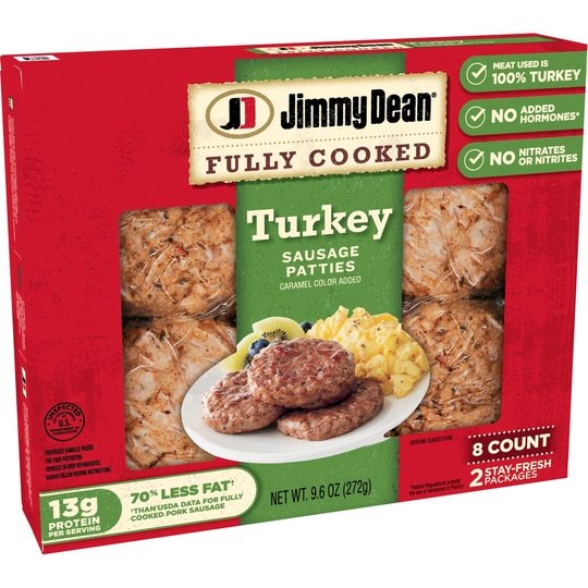 Jimmy Dean Fully Cooked Turkey Sausage Patties, 8 Count