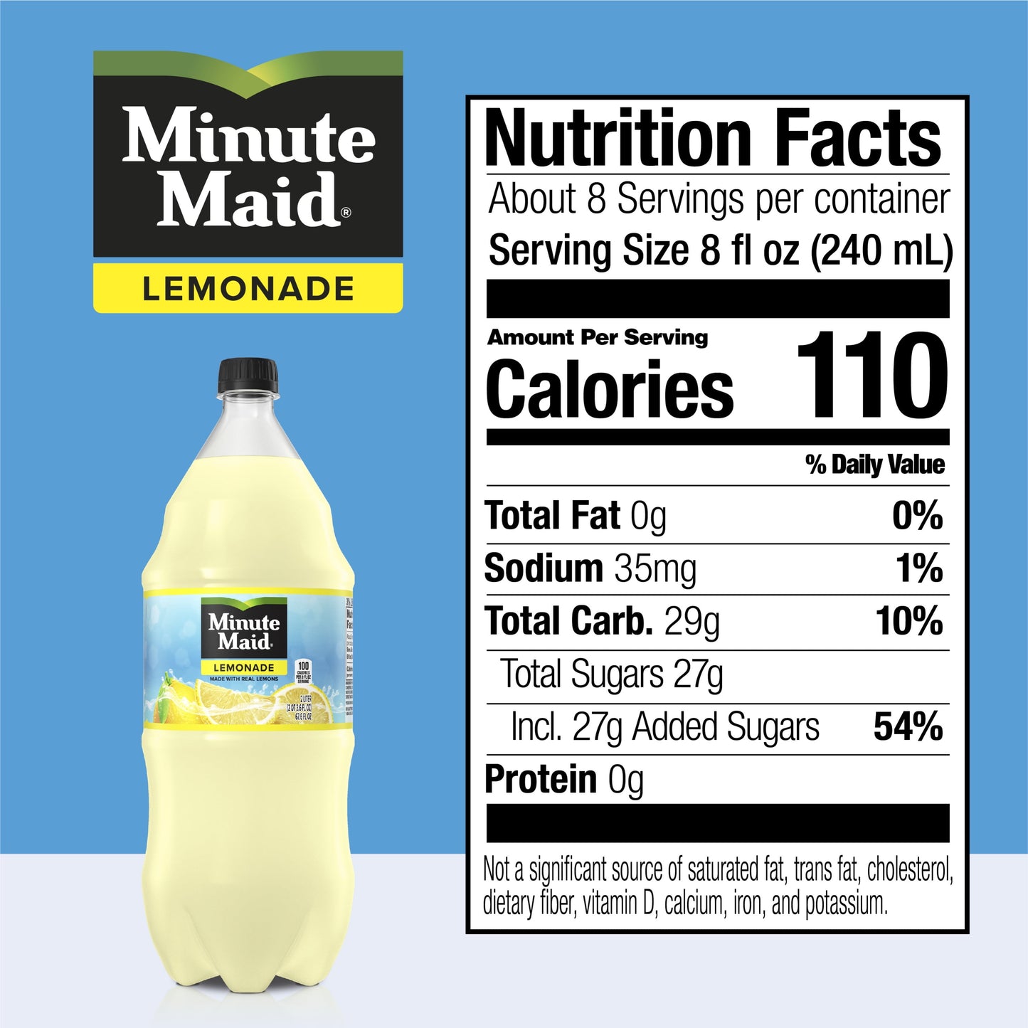 Minute Maid Lemonade Real Fruit Juice, 2 Liter Bottle