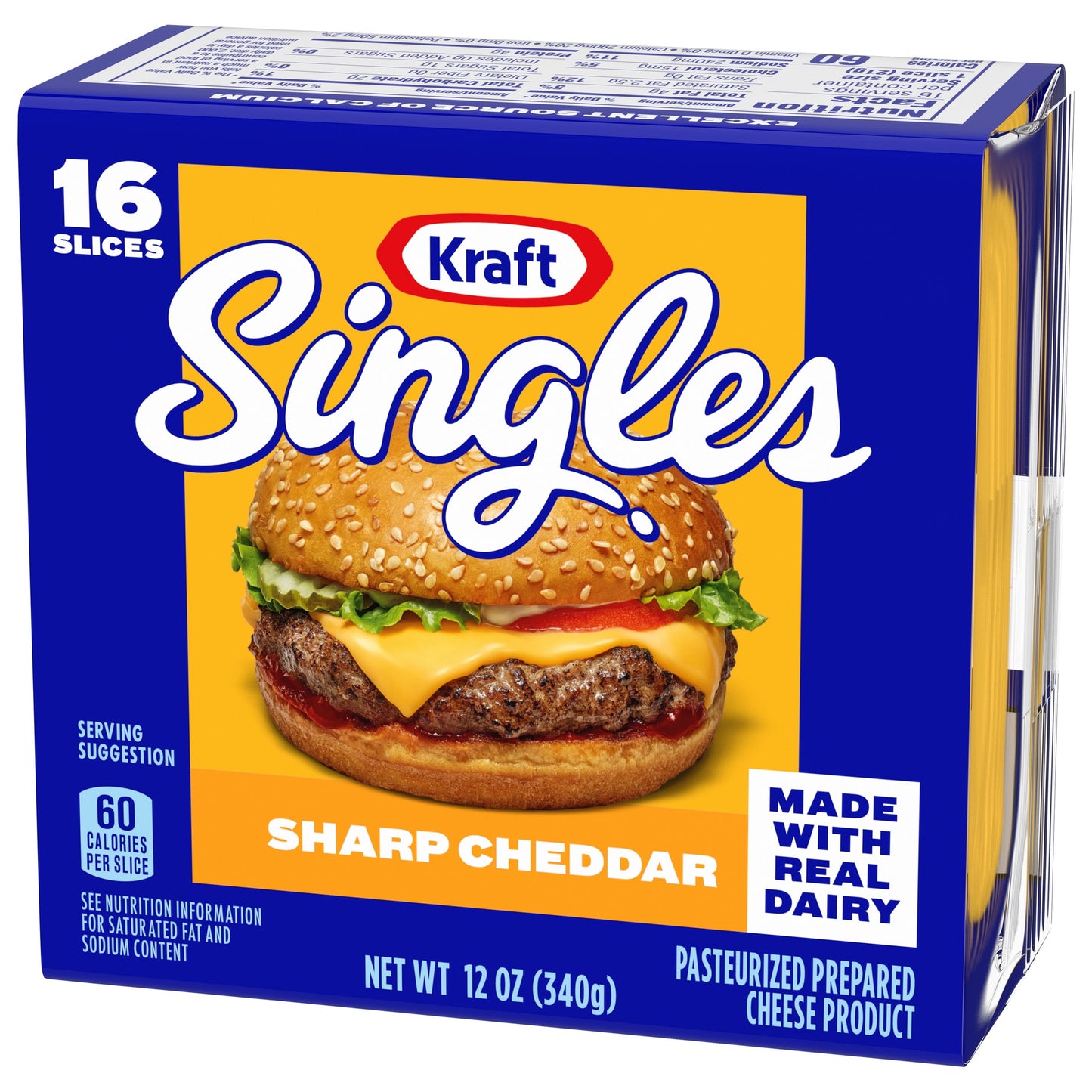 Kraft Singles Sharp Cheddar Cheese Slices, 16 Ct Pk