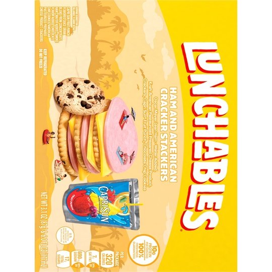 Lunchables Ham & American Cheese Cracker Stackers Kids Lunch Meal Kit, 9.1 oz Box