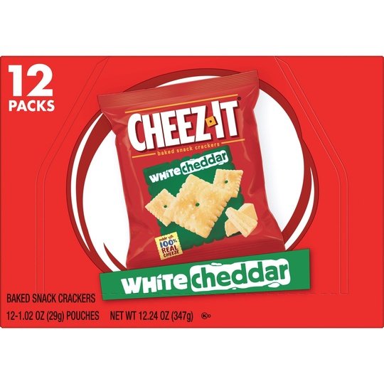 Cheez-It White Cheddar Baked Snack Crackers, 12.24 oz, 12 Count