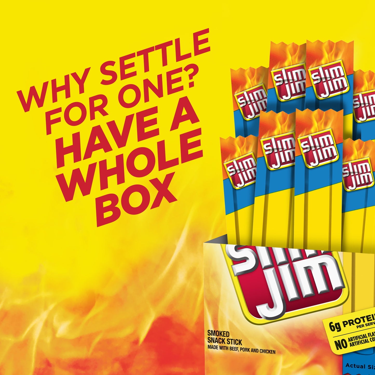 Slim Jim Mild Smoked Snack Stick Snack Size, 0.28 oz, 14 count