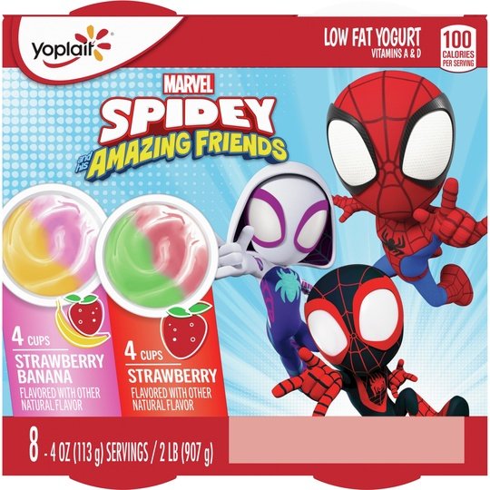 Yoplait Low Fat Kids Yogurt, Super Hero Variety Pack, 8 Cups